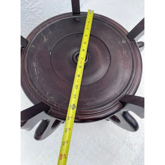 Vintage Antique Chinese Green White Porcelain Floral Garden Stool Plant Stand - Picture 13 of 15